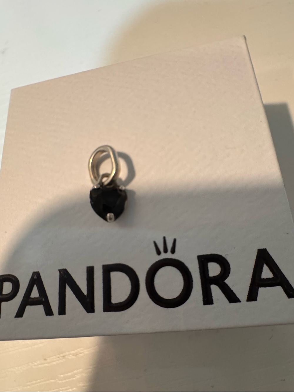 Pandora Black Heart Dangle Charm